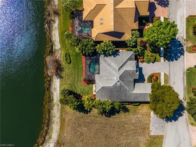 Drone / aerial view of a nearby body of water