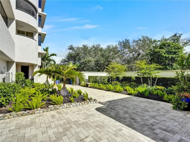 Plush garden near pool