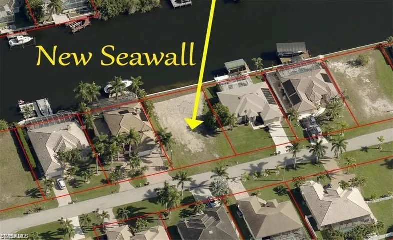 Aerial overview of property's location featuring property boundaries highlighted