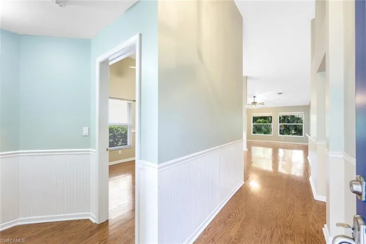 Entry hallway - 2 bedrooms and one full bath on the left side