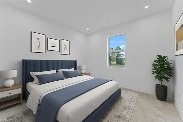 Bedroom featuring recessed lighting and baseboards