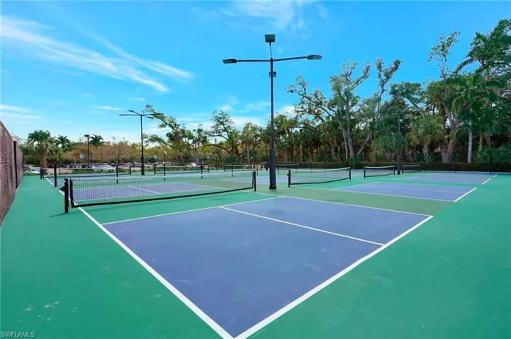 View of pickleball courts