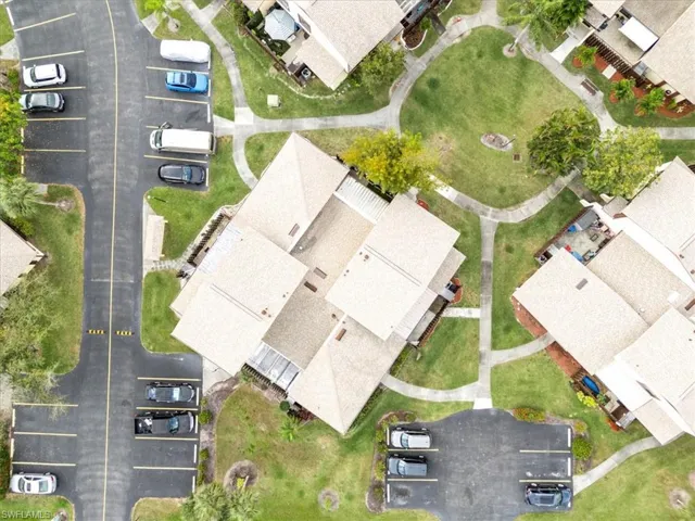 Aerial perspective of suburban area