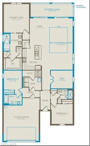 Floor plan with selected structural options