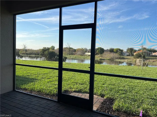 Screened Lanai with a water view