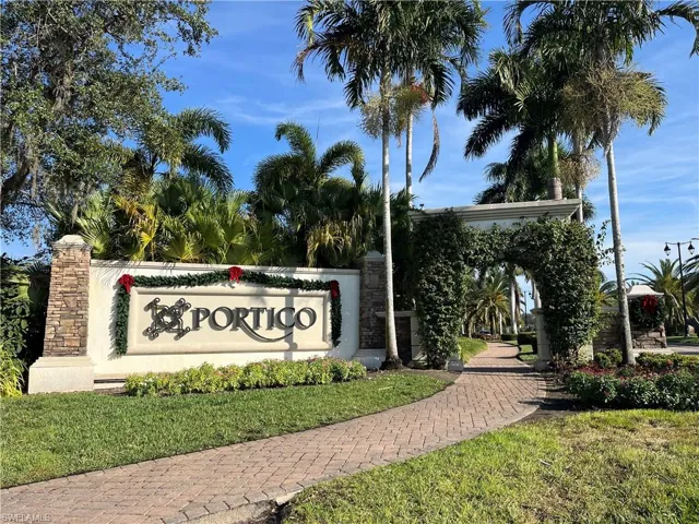 Community sign with a yard