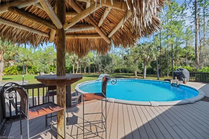 Pool area with tiki bar! Great space to relax or entertain friends and family!