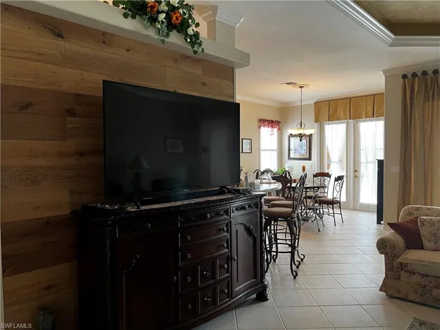 Charming wood decorative wall in great room