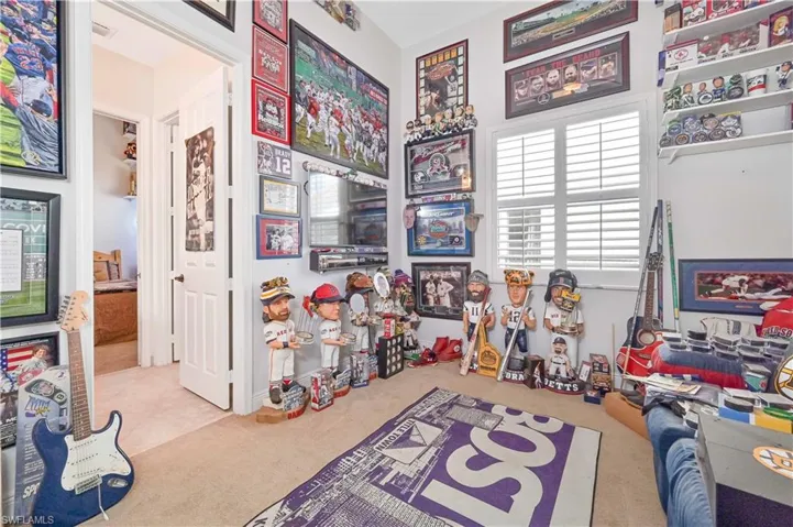 Rec room featuring carpet flooring