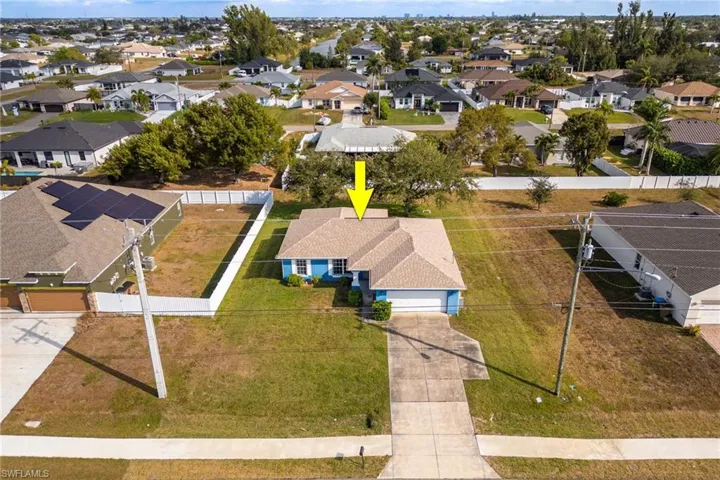Aerial perspective of suburban area