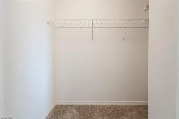 Walk in closet featuring carpet flooring