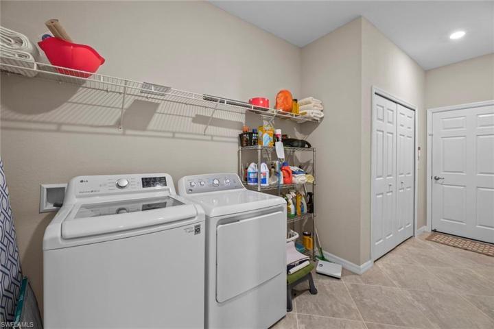 Indoor, oversized laundry.