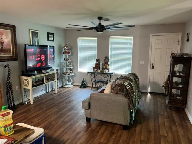 Living area and back door
