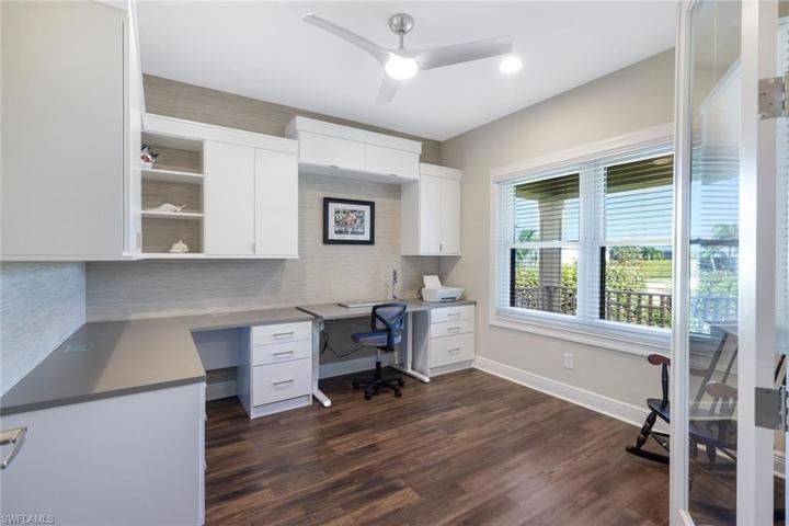 Den / office with built in workspace & movable desk