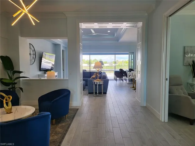 Community lobby featuring crown molding