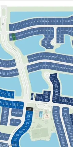 Site Plan. Illustrating property lot identification within a larger development