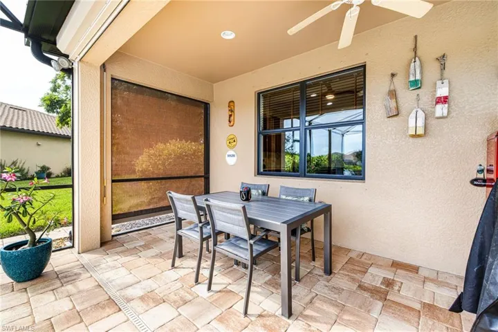 Covered Lanai with Electric Roll Down Hurricane Shades