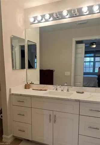 Master bath has shower