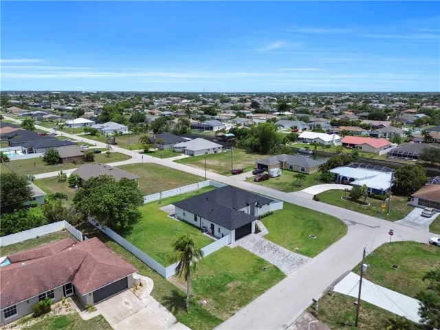 Aerial view of residential area