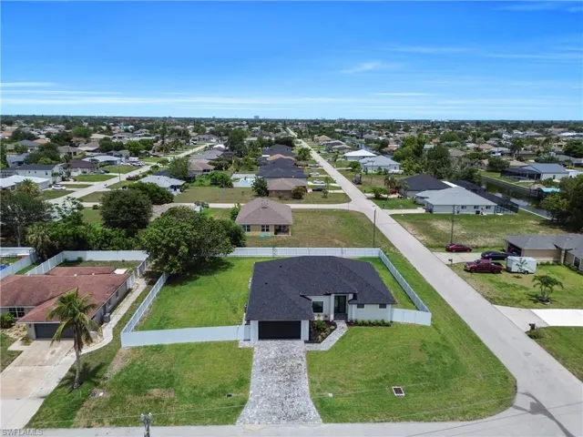 Aerial view of residential area