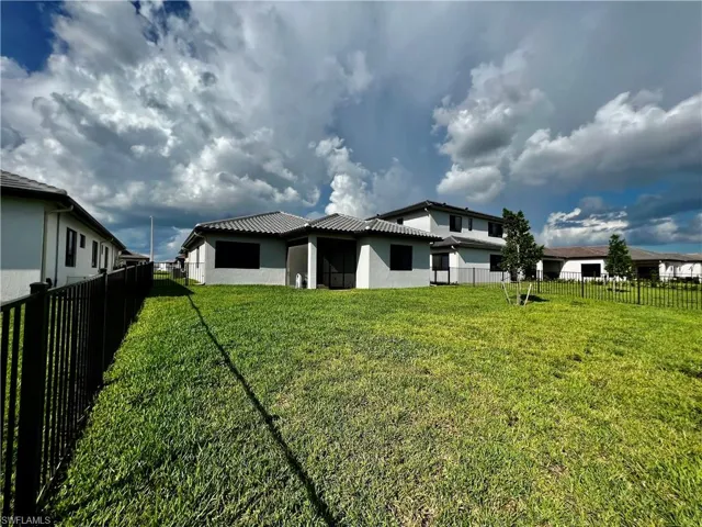 Fenced-in backyard