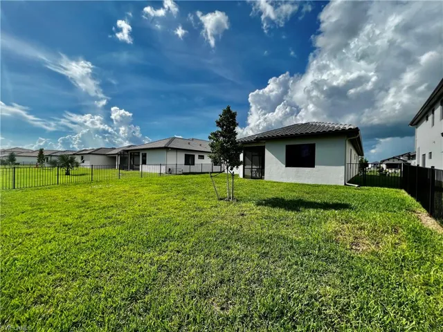 Fenced-in backyard