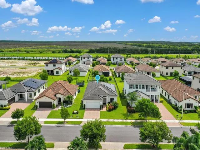 Aerial view of residential area