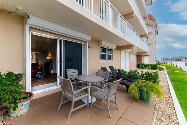 Patio with view of Marco River
