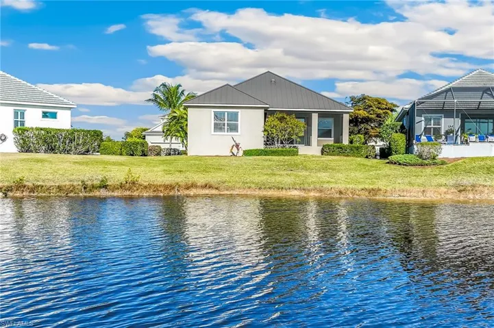 View of the rear of the home from the lake area.