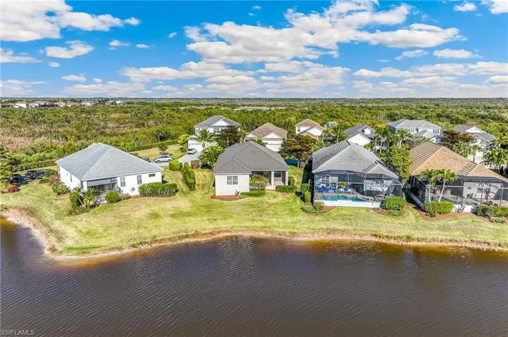Aerial view of the rear of the home.