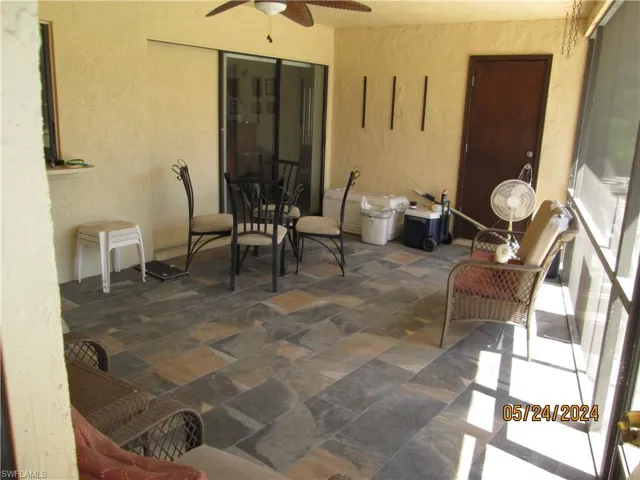 Screened Lanai, slate tile flooring