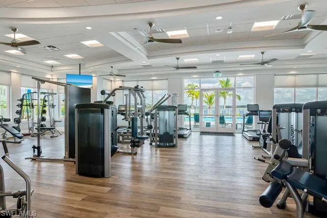 State-of-the-art fitness center with daily scheduled exercise classes.