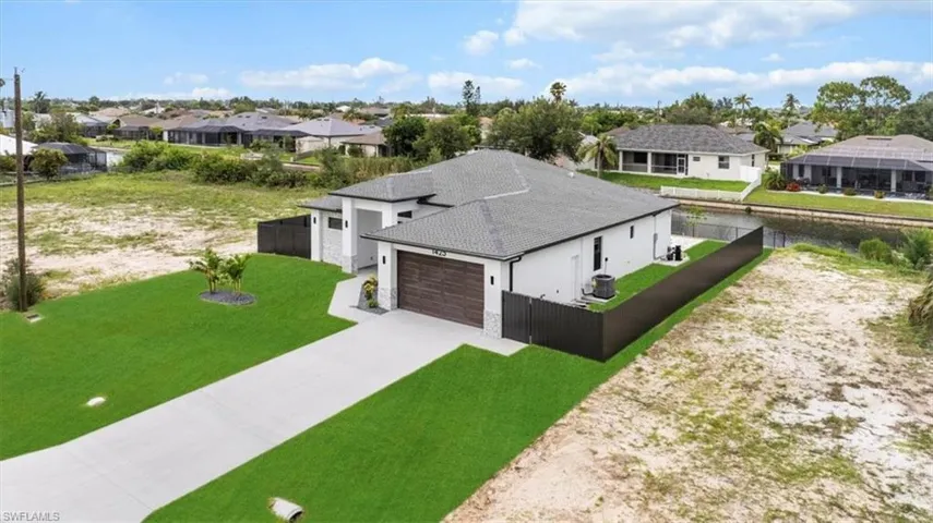 Aerial perspective of suburban area