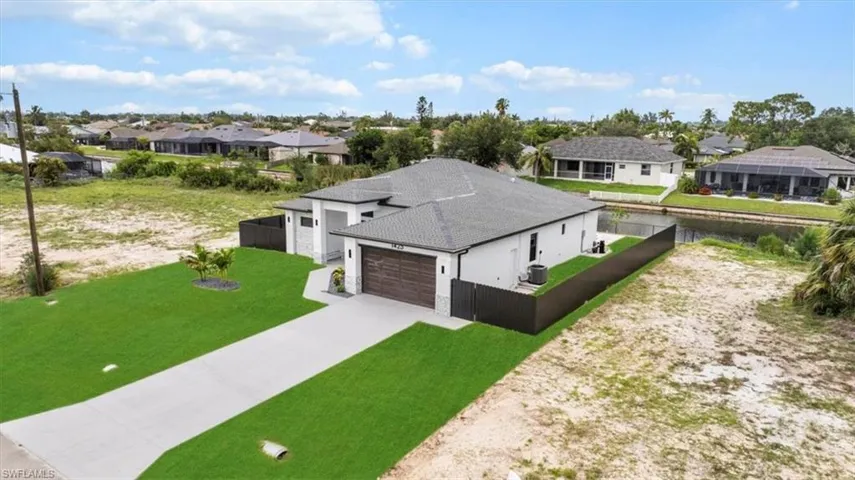 Aerial perspective of suburban area