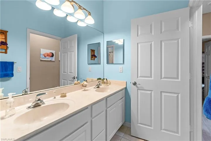 Guest bathroom with double sinks