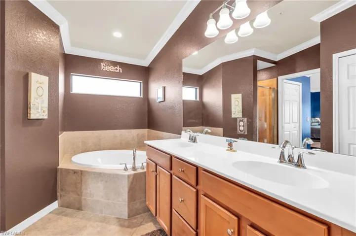Primary bathroom with natural light