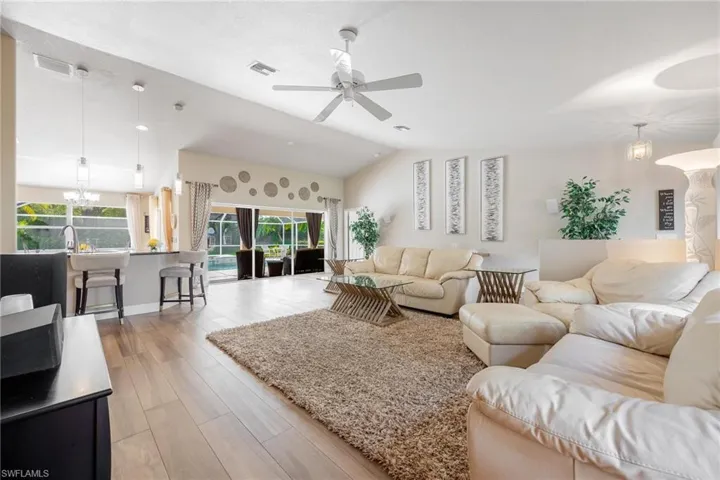 Living room vaulted ceiling