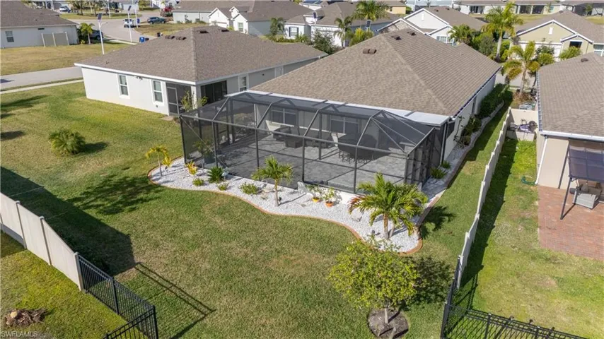 Aerial perspective of suburban area