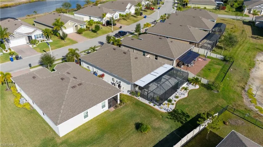 Aerial perspective of suburban area
