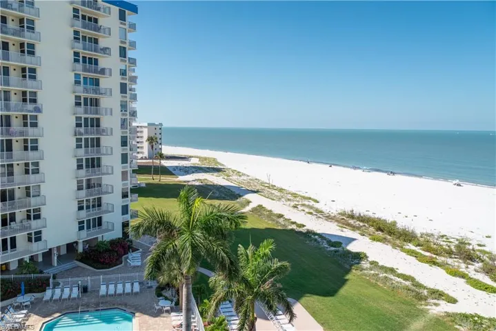 View of the pool and Gulf beach from the balcony
