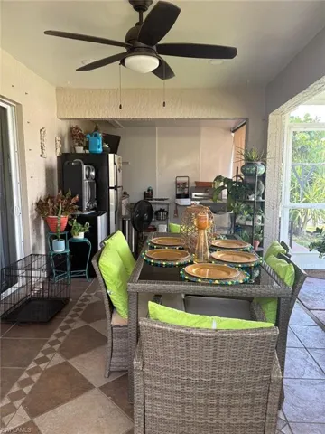 Spacious covered outdoor living area
