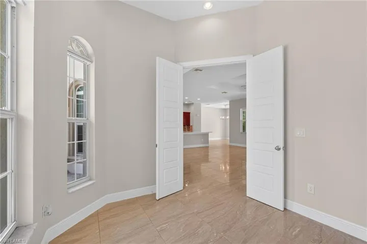 Den with double doors