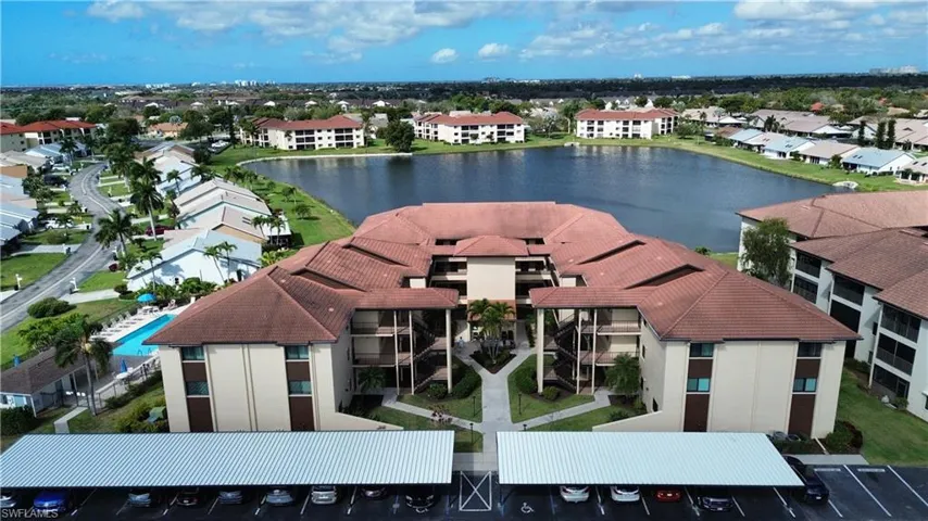 Drone / aerial view of a nearby body of water