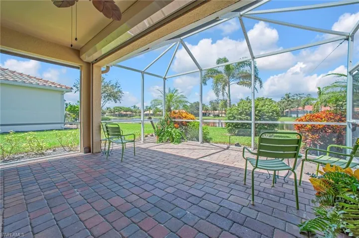 Extended lanai with pond view