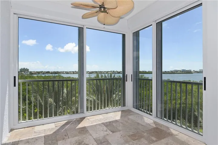 Third bedroom lanai with views of nature preserve and Collier Bay