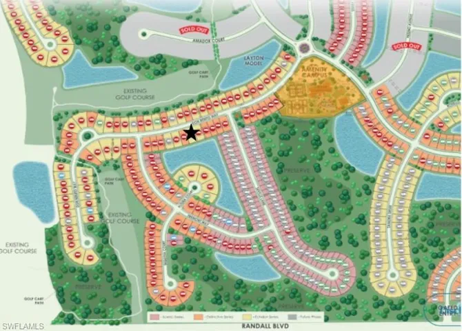 Site map: Lot 274 facing south. water view.