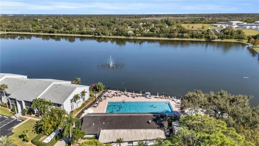 Pool and clubhouse on a huge pond