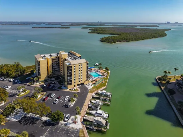 Drone / aerial view of a nearby body of water