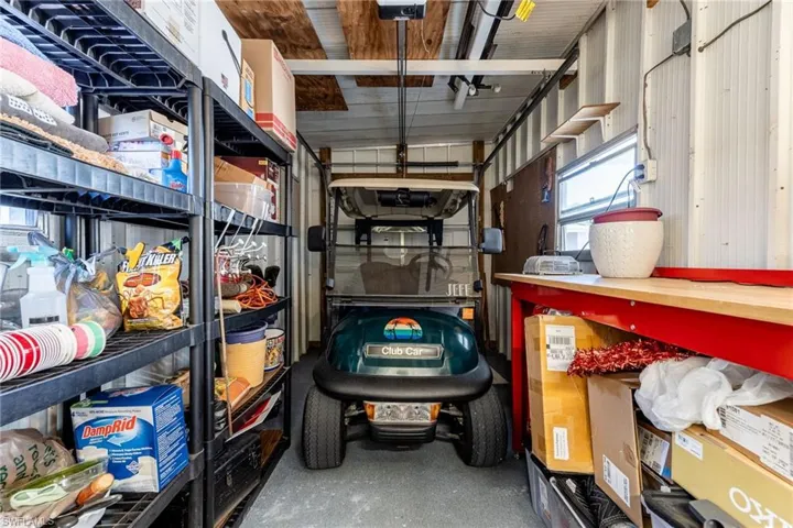 Storage room featuring a garage