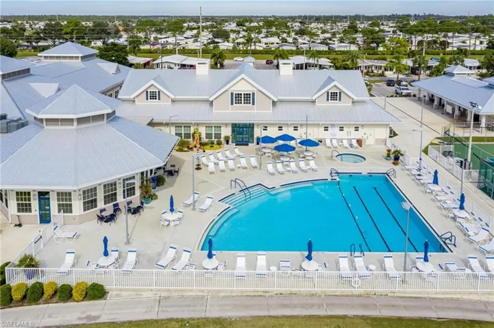 Community pool featuring a patio area